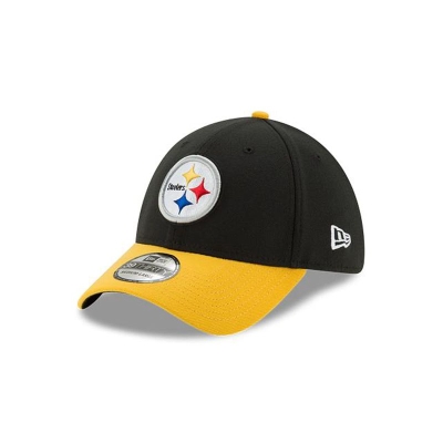 Black Pittsburgh Steelers Hat - New Era NFL Team Classic 39THIRTY Stretch Fit Caps USA7581204